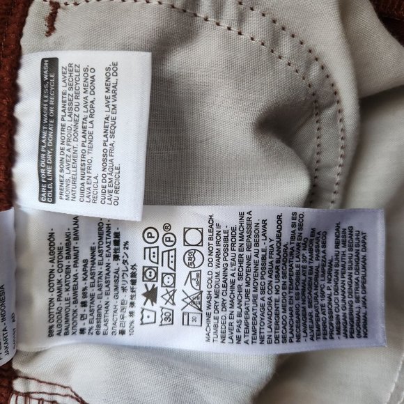 NWOT Levi's High Waisted Mom Jeans Corduroy - Burnt Orange Rust Color size 29 - Picture 8 of 10